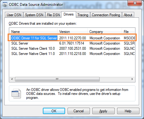 microsoft odbc driver 11 for sql server download